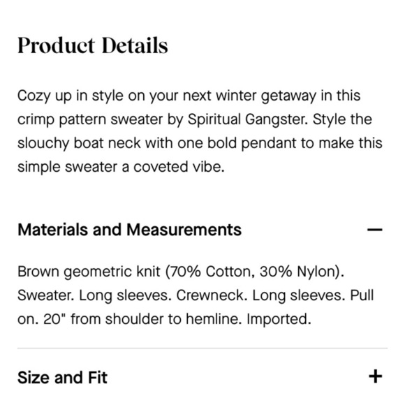 SPIRITUAL GANGSTER CRIMP YARN GEMMA SWEATER SIZE MEDIUM - Picture 11 of 16